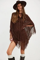 Eyelet Knit Poncho