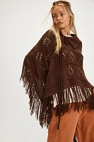 Eyelet Knit Poncho