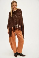 Eyelet Knit Poncho