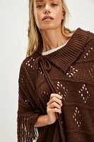 Eyelet Knit Poncho