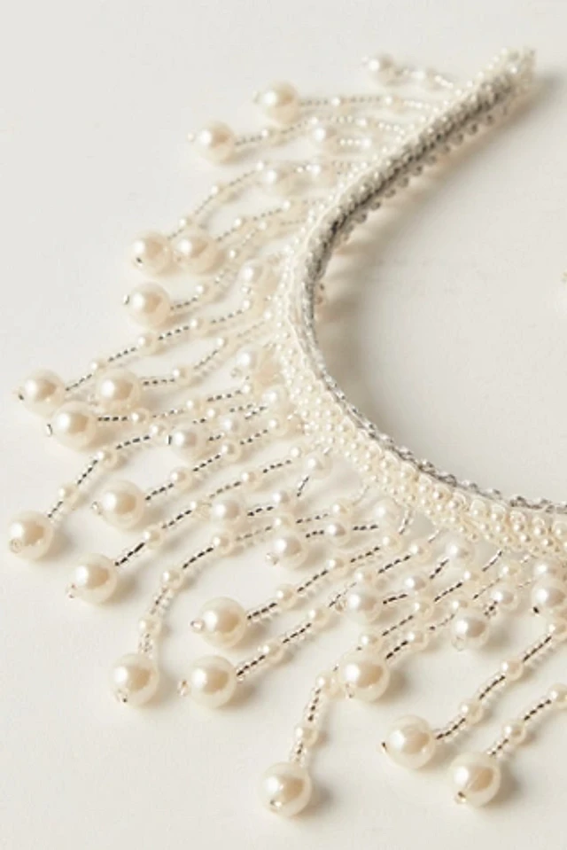 Free People Curried Myrrh Margot Fringe Pearl Headband Curried Myrrh Margot Fringe Pearl Headband at MarketFair  main image 3
