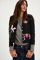 Tyler McGillivary Pansy Applique Cardigan