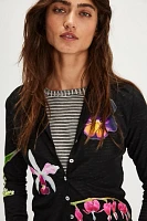 Tyler McGillivary Pansy Applique Cardigan