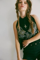 OneTeaspoon Studded Eagle Acid Wash Halter Top