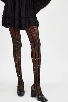 Strobe Glitter Fishnet Tights