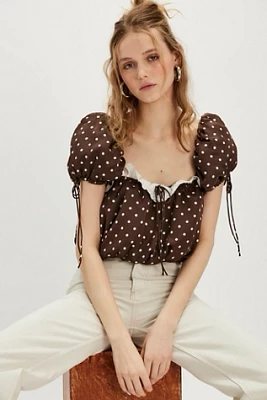 For Love & Lemons Chocolate Dot Top