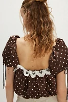 For Love & Lemons Chocolate Dot Top