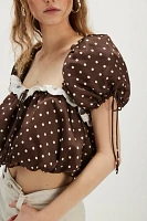 For Love & Lemons Chocolate Dot Top