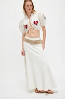 For Love & Lemons Mi Amore Embroidered Top