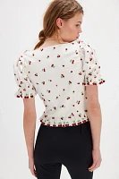 For Love & Lemons Beaded Cherries Top
