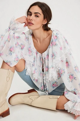 For Love & Lemons Doily Bouquet Long Sleeve Top
