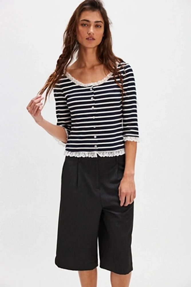 For Love & Lemons Suzette Stripe Cardigan