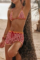 It's Now Cool The Printed Crochet Triangle Bikini Top
