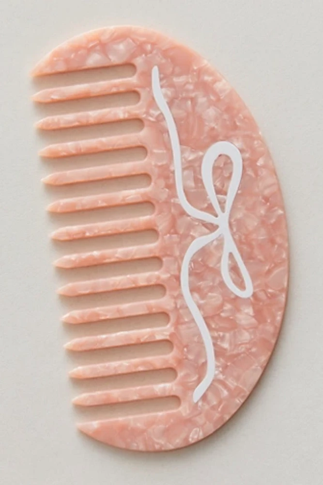 Hand-Painted Ballet Bow Gua Sha Treatment Hair Comb