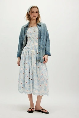 For Love & Lemons Livia Linen Midi Dress