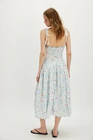 For Love & Lemons Livia Linen Midi Dress