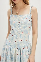 For Love & Lemons Livia Linen Midi Dress