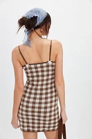 For Love & Lemons Gingham Knit Mini Dress