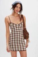 For Love & Lemons Gingham Knit Mini Dress