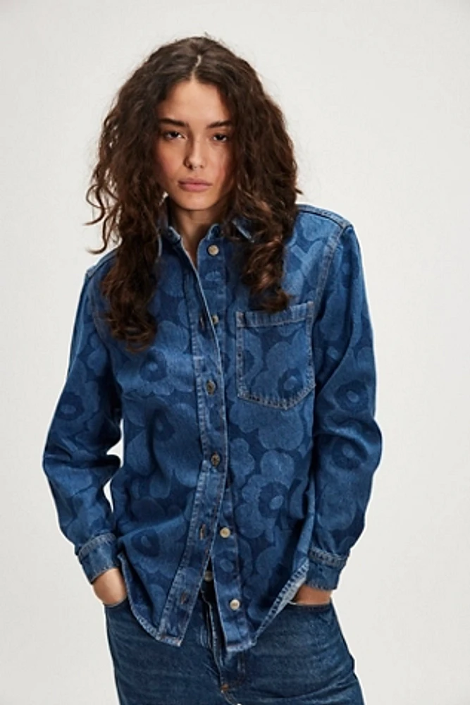 Mari Vaihe Unikko Denim Button-Up Shirt