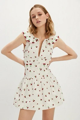 For Love & Lemons Beaded Cherries Mini Dress