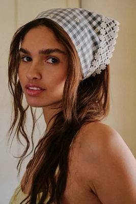 Anna Sui Gingham Daisy Hair Scarf