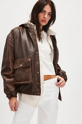 Found Dusk Distressed Leather Hoodie