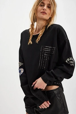 Found Studded Long-Sleeve Tee