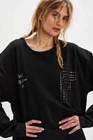 Found Studded Long-Sleeve Tee