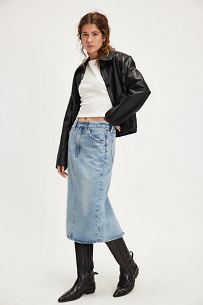 Levi's High-Rise Back Slit Skirt