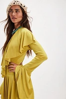 Norma Kamali Deep V Ruffle Dress