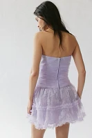 Anna Sui Strapless Tulle And Lace Mini Dress