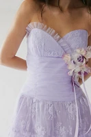 Anna Sui Strapless Tulle And Lace Mini Dress