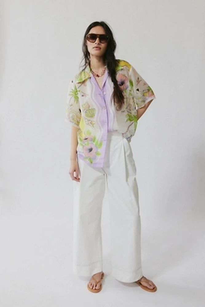 Anna Sui Printed Collared PJ Top