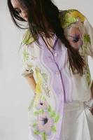 Anna Sui Printed Collared PJ Top