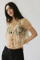 Anna Sui Lace Tie Bed Jacket