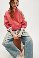 Found Faded Red Multi-Patch Hoodie