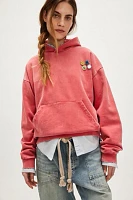 Found Faded Red Multi-Patch Hoodie