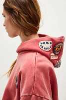 Found Faded Red Multi-Patch Hoodie