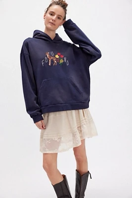 Found Floral Embroidered Deer Hoodie