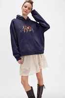 Found Floral Embroidered Deer Hoodie