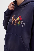 Found Floral Embroidered Deer Hoodie