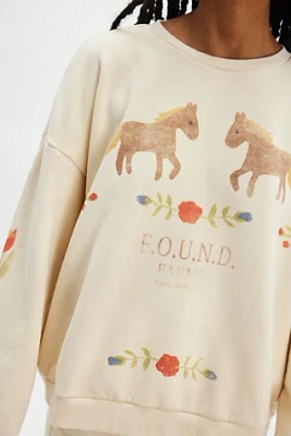 Found Floral Horse Farm Crewneck