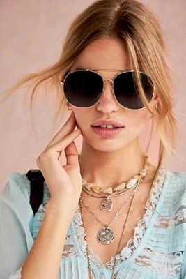 Pasadena Oversized Metal Aviator Sunglasses