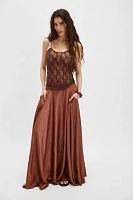 Nigel Preston Satin Block Print Skirt