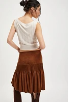 Nigel Preston Pintuck Suede Skirt