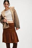 Nigel Preston Pintuck Suede Skirt