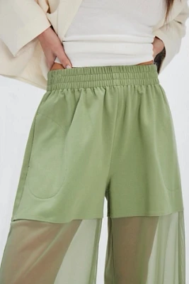 Norma Kamali Boyfriend Elephant Mesh Pants