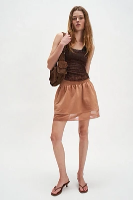 Norma Kamali Boyfriend Mesh Mini Skirt