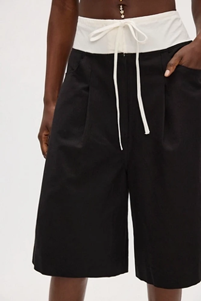 Woodrose Deli Contrast Waist Baggy Shorts